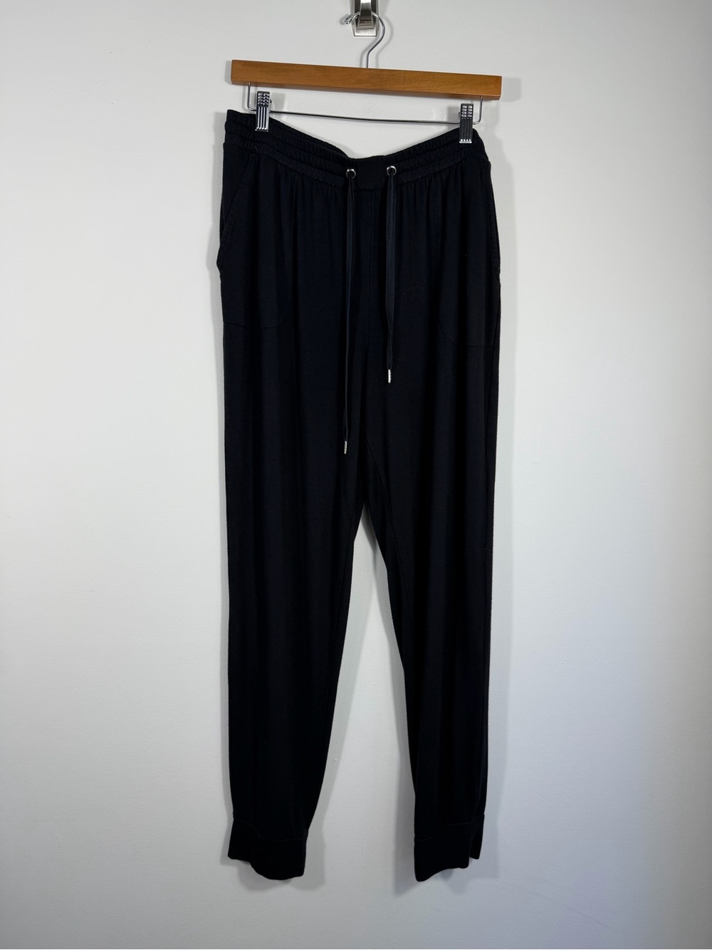 Soma Black Soft Jogger Lounge Pants Drawstring Pockets Size L